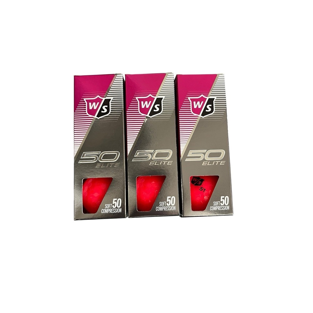 Wilson 50 Elite‎ Soft Compression Pink Gold Balls 3 New Unopened Boxes 12 Balls